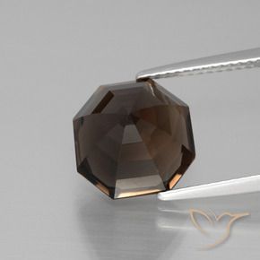 Quartz fumé Brun chocolat naturelle Octogone / coupe Émeraude, 5.90 ct, VVS