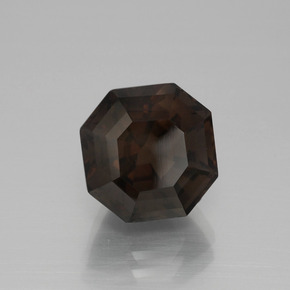 Quartz fumé Marron foncé naturelle Taille émeraude, 5.71 ct, VVS-VS