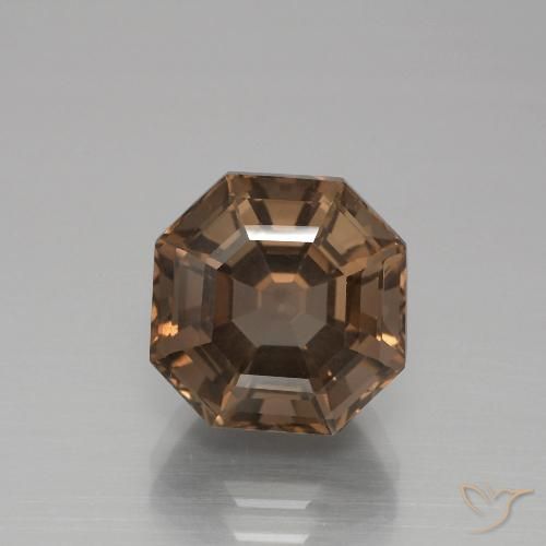 5.40ct Naturel Brun moyen Quartz fumé, Taille émeraude, VS