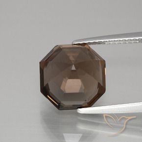 Quartz fumé Brun moyen naturelle Octogone / coupe Émeraude, 5.40 ct, VS