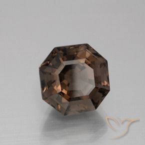 Quartz fumé Brun moyen naturelle Octogone / coupe Émeraude, 5.58 ct, VVS-VS