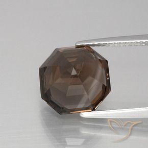 Quartz fumé Brun moyen naturelle Octogone / coupe Émeraude, 5.58 ct, VVS-VS