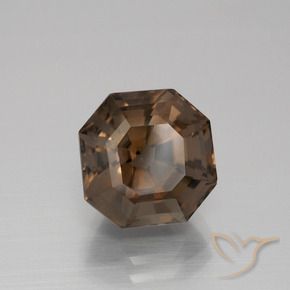 Quartz fumé Brun chocolat naturelle Octogone / coupe Émeraude, 5.11 ct, VS