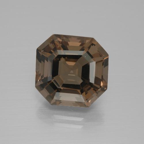 Quartz fumé marron naturelle taille émeraude, 7,27 ct, VVS