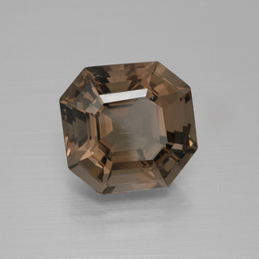 Quartz fumé marron naturelle taille émeraude, 7,27 ct, VVS