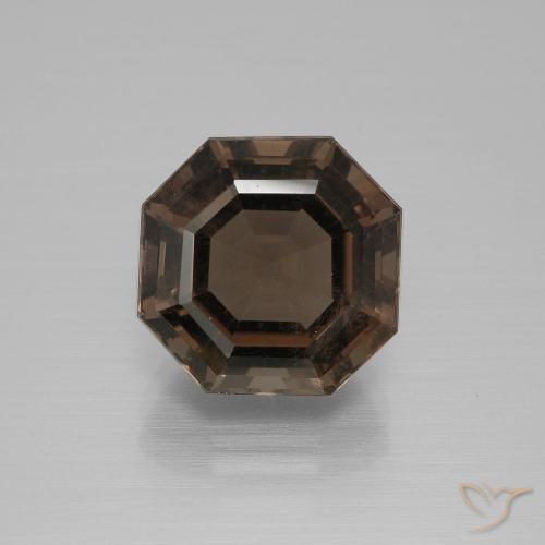 6.56ct Naturel Bleu foncé Quartz fumé, Taille émeraude, VS
