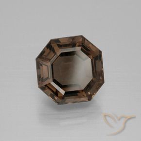 Quartz fumé Bleu foncé naturelle Octogone / coupe Émeraude, 6.56 ct, VS