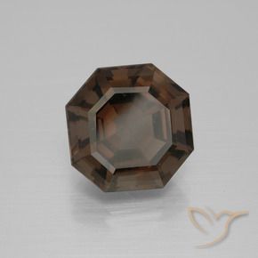Quartz fumé Bleu foncé naturelle Octogone / coupe Émeraude, 6.32 ct, VS