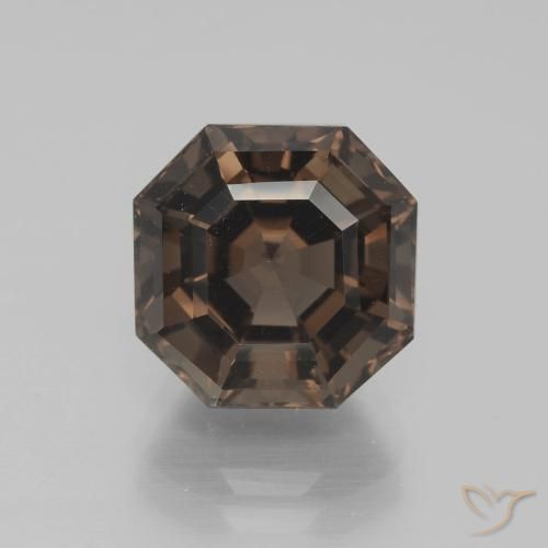 5.10ct Naturel Brun caryer Quartz fumé, Taille émeraude, VVS-VS