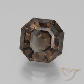 Quartz fumé Brun caryer naturelle Octogone / coupe Émeraude, 5.10 ct, VVS-VS