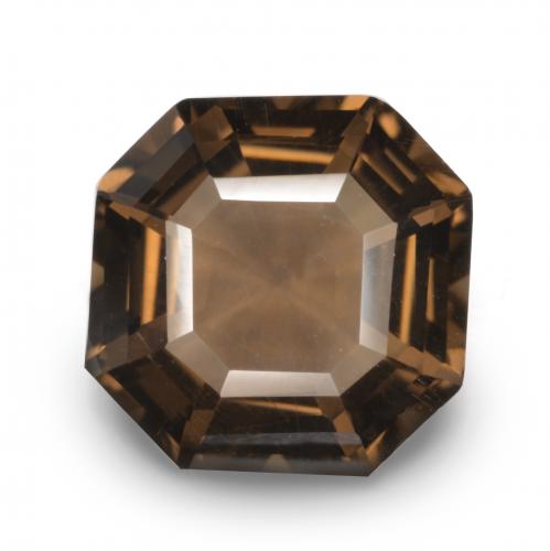 Quartz fumé Brun caryer naturelle Taille émeraude, 3.06 ct, VVS-VS