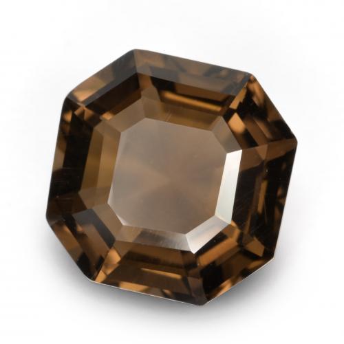 Quartz fumé Brun caryer naturelle Taille émeraude, 3.06 ct, VVS-VS