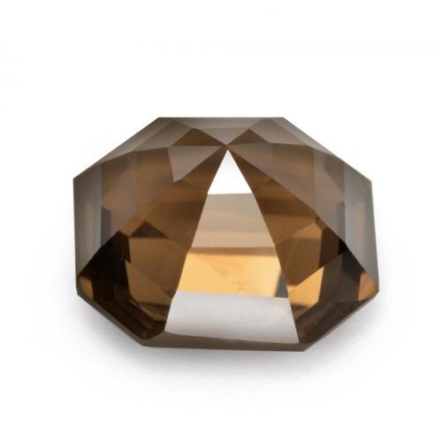 Quartz fumé Brun caryer naturelle Taille émeraude, 3.06 ct, VVS-VS