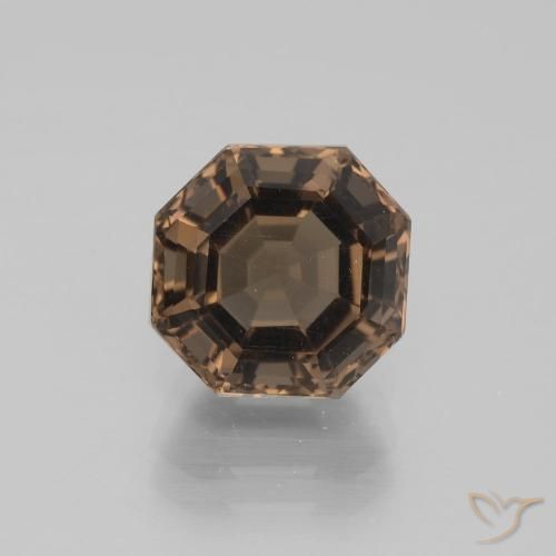 Quartz fumé marron naturelle taille émeraude, 3,70 ct, VVS-VS