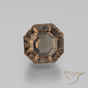Quartz fumé marron naturelle taille émeraude, 3,70 ct, VVS-VS