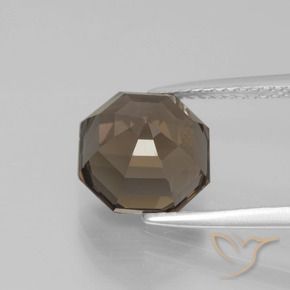 Quartz fumé marron naturelle taille émeraude, 3,70 ct, VVS-VS