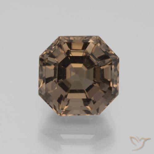 5.58ct Naturel Brun caryer Quartz fumé, Taille émeraude, VVS-VS