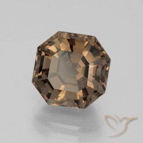 Quartz fumé Brun caryer naturelle Octogone / coupe Émeraude, 5.58 ct, VVS-VS