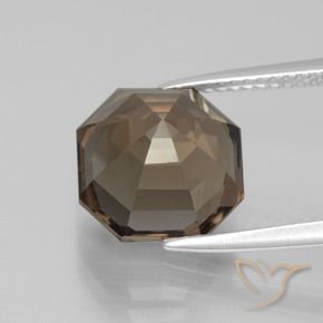 Quartz fumé Brun caryer naturelle Octogone / coupe Émeraude, 5.58 ct, VVS-VS