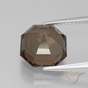 Quartz fumé Brun caryer naturelle Octogone / coupe Émeraude, 5.24 ct, VS