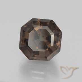 Quartz fumé Brun caryer naturelle Octogone / coupe Émeraude, 5.77 ct, VVS-VS