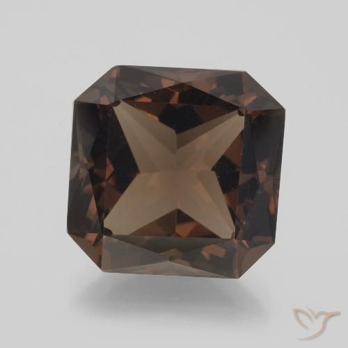9.03ct Naturel Brun cannelle profond Quartz fumé, Taille émeraude, VVS