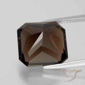 Quartz fumé Brun cannelle profond naturelle Octogone / coupe Émeraude, 10.44 ct, VVS