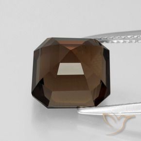 Quartz fumé Brun moyen naturelle Octogone / coupe Émeraude, 5.60 ct, VVS-VS