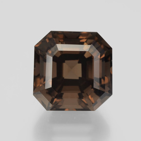 Quartz fumé marron naturelle taille émeraude, 7,21 ct, VVS-VS