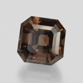 Quartz fumé marron naturelle taille émeraude, 7,21 ct, VVS-VS