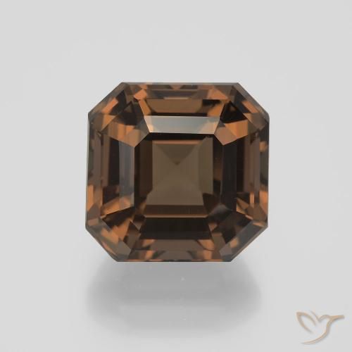 Quartz fumé Brun moyen naturelle Taille émeraude, 8.46 ct, VVS