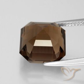 Quartz fumé Brun moyen naturelle Taille émeraude, 8.46 ct, VVS