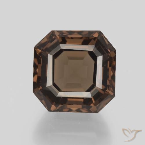 7.45ct Naturel Brun caryer Quartz fumé, Taille émeraude, VVS