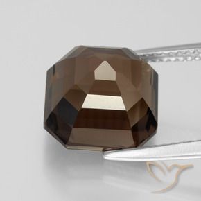 Quartz fumé Brun caryer naturelle Octogone / coupe Émeraude, 7.45 ct, VVS
