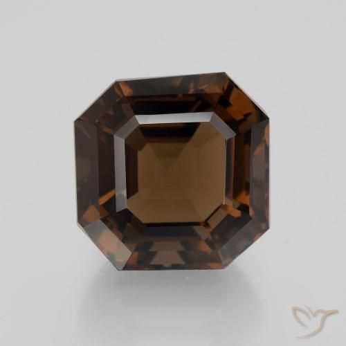 8.54ct Naturel Brun moyen Quartz fumé, Taille émeraude, VVS