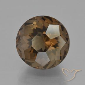 Quartz fumé marron naturelle coupe roude, 8,78 ct, VVS