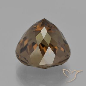 Quartz fumé marron naturelle coupe roude, 8,78 ct, VVS