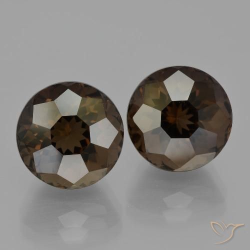 12.50ctw Naturel Marron foncé Quartz fumé, Tour, VVS