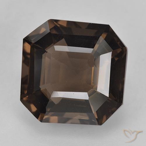 8.33ct Naturel Brun caryer Quartz fumé, Taille émeraude, VVS