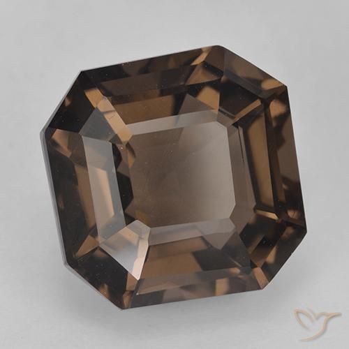 Quartz fumé Brun caryer naturelle Octogone / coupe Émeraude, 8.33 ct, VVS