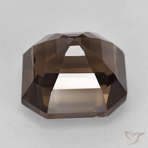 Quartz fumé Brun caryer naturelle Octogone / coupe Émeraude, 8.33 ct, VVS
