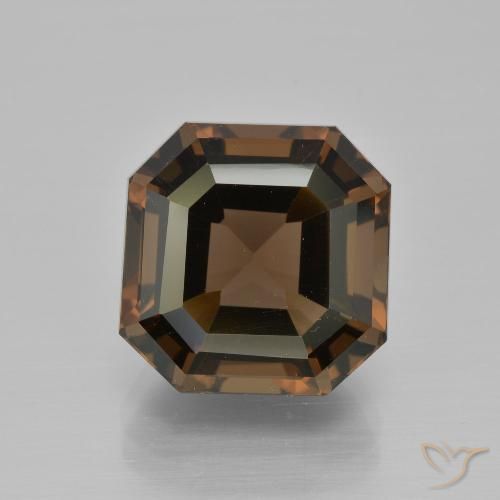 9.54ct Naturel Brun moyen Quartz fumé, Taille émeraude, VVS