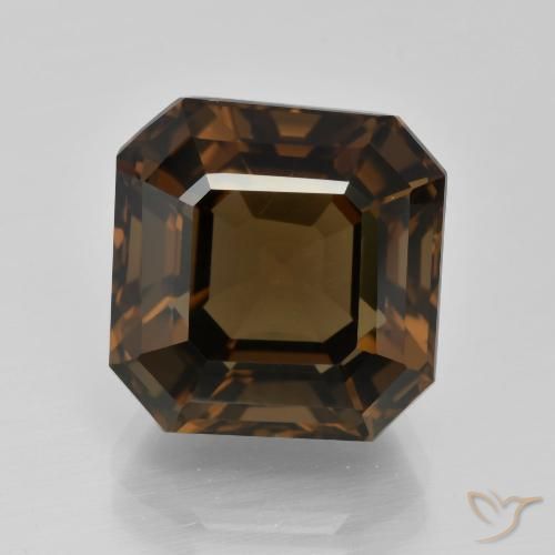 9.84ct Naturel Brun moyen Quartz fumé, Taille émeraude, VVS