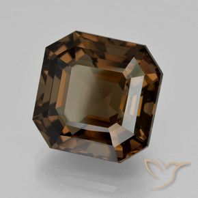 Quartz fumé Brun caryer naturelle Octogone / coupe Émeraude, 12.10 ct, VVS