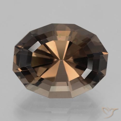 10.50ct Naturel Brun chocolat Quartz fumé, ovale, VVS