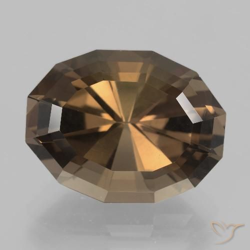 Quartz fumé Brun pain d'épices naturelle Coupe ovale, 11.67 ct, VVS-VS