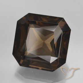 Quartz fumé Marron ambré naturelle Octogone / coupe Émeraude, 11.65 ct, VVS