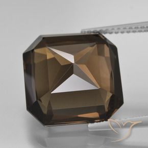 Quartz fumé Marron ambré naturelle Octogone / coupe Émeraude, 11.65 ct, VVS