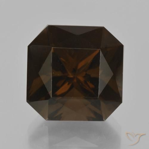 11.02ct Naturel Brun Quartz fumé, Taille émeraude, VVS-VS