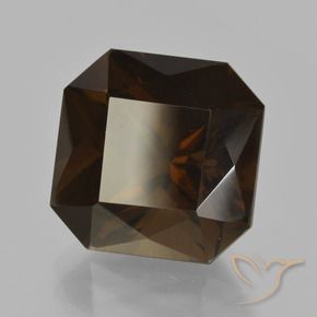 Quartz fumé Brun naturelle Octogone / coupe Émeraude, 11.02 ct, VVS-VS